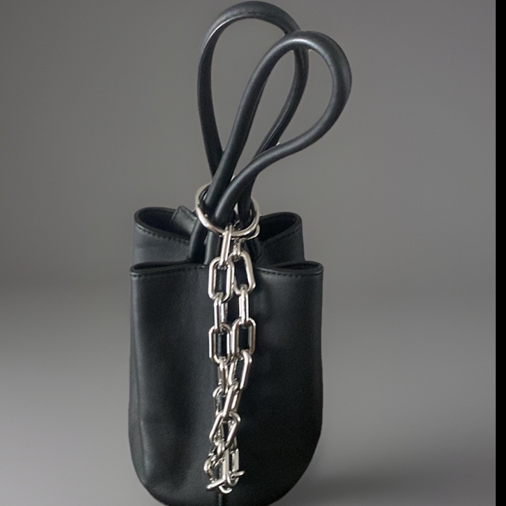 Alexander Wang Attica Black Mini Leather Dry Sack Bucket Bag Brand New Rare